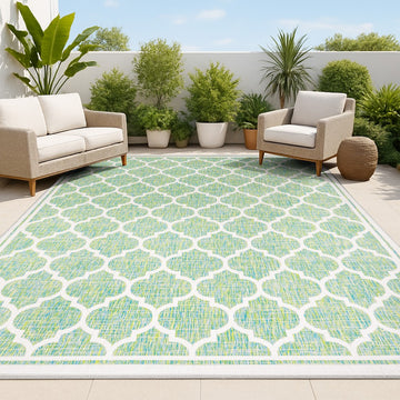 Trebol Moroccan Trellis Textured Weave Indoor/outdoor Area Rug